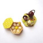 ミニチュア お月見和菓子と月見酒のセット(金)