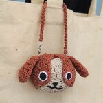 変身‼　エコバッグになる編みぐるみマスコット【たれ耳わんこ】