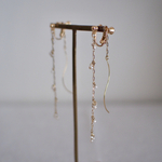 【イヤリング】kasumi sou  (long earring)　⁂　淡水パール　華奢　ロング　※チタンピアスに変更可能