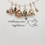 ◾︎welcome to myhome 鳥とクローバー◾︎ワイヤーアート◾︎壁掛けインテリア◾︎ワイヤークラフト
