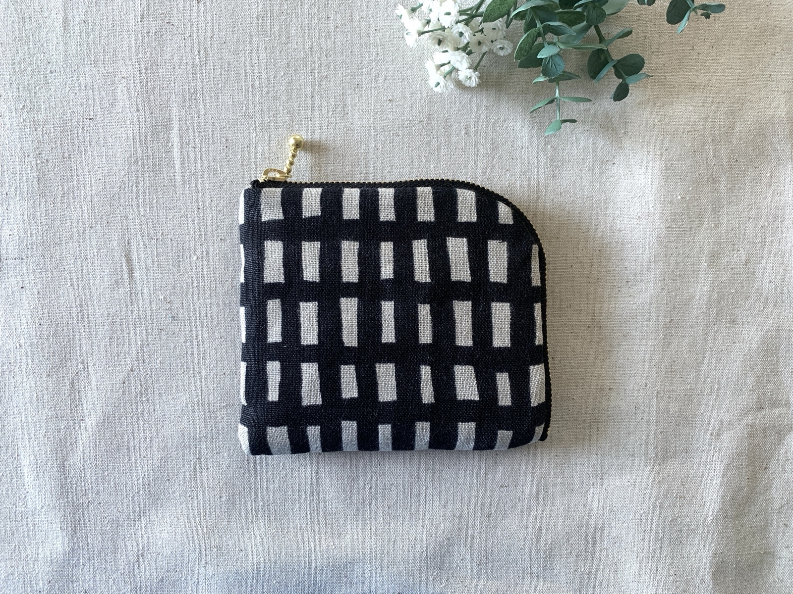 ミナペルホネン sora check ハンドメイド ミニ財布 コインケース