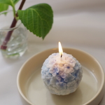 再販)「花しずく（紫）」– 紫陽花やオオデマリの和菓子のようなキャンドル