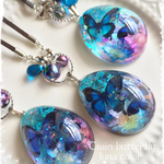 双子蝶のネックレス black aurora
