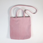 【SALE】本革　レザー　ピッグスエード　3WAYショルダーバッグ　ライトピンク　シンプル　トートバッグ　軽い　折りたたみ