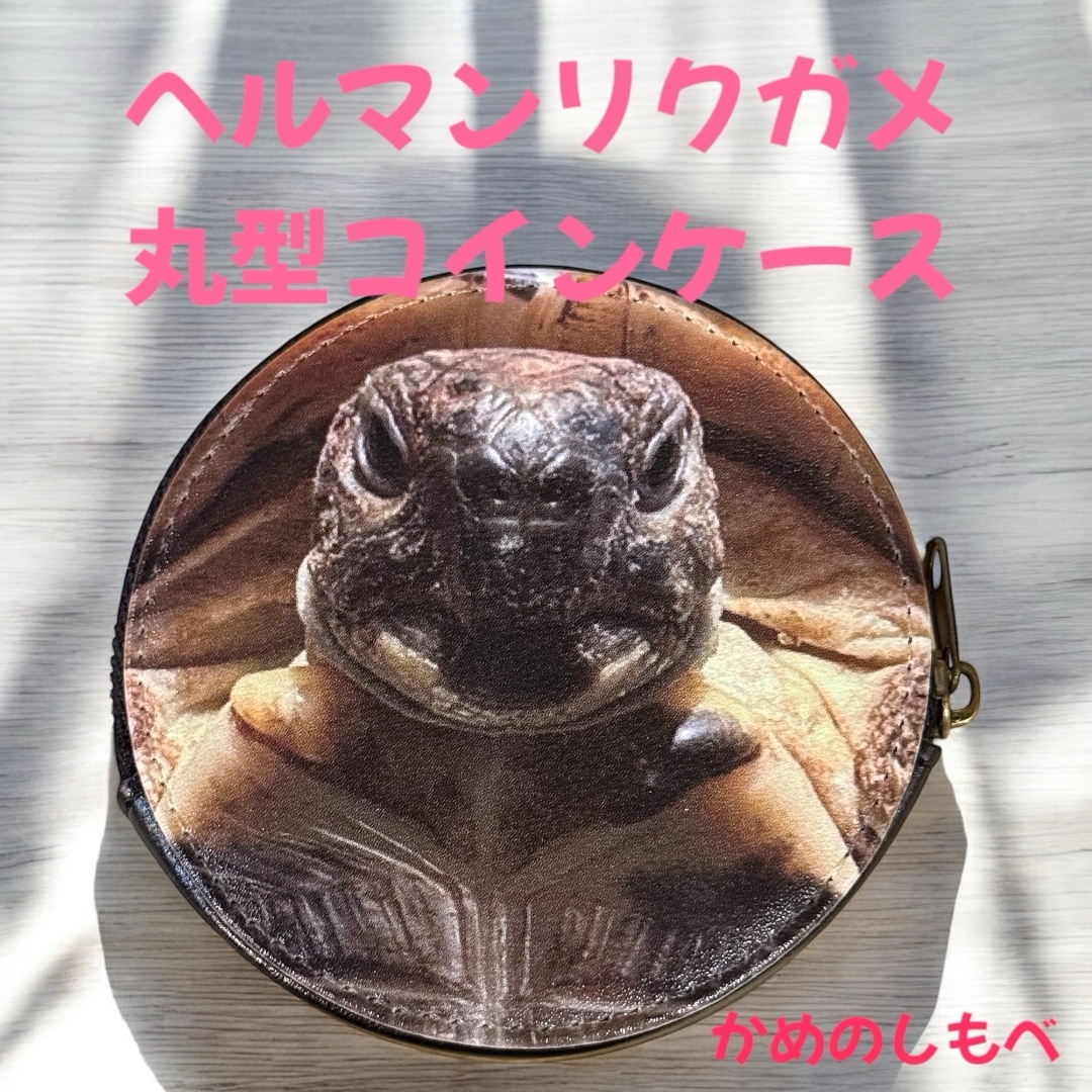 ヘルマンリクガメ 丸型コインケース オリジナルカメグッズ - かめのし