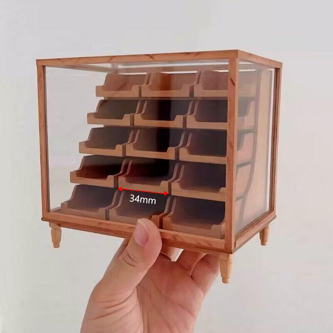 ミニチュア家具 収納棚 アクセサリー収納 桜材 クルミ ドール用