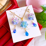 一点限定❣️ 再販無し❣️ 紫陽花 華やか お洒落 一点物 ハンドメイド ピアス イヤリング レディース アクセサリー 母の日 プレゼント🎁✨️ ギフト🎁✨ 