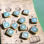 【2コセット】#czech beads#チェコビーズ　square star14✖️14㍉　white/blue