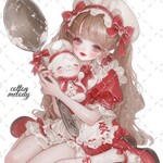 【限定】original sticker « no.PM57 » //  nene様コラボ Patisserie Melody人物ステッカー オリジナルステッカー  cottonmelody