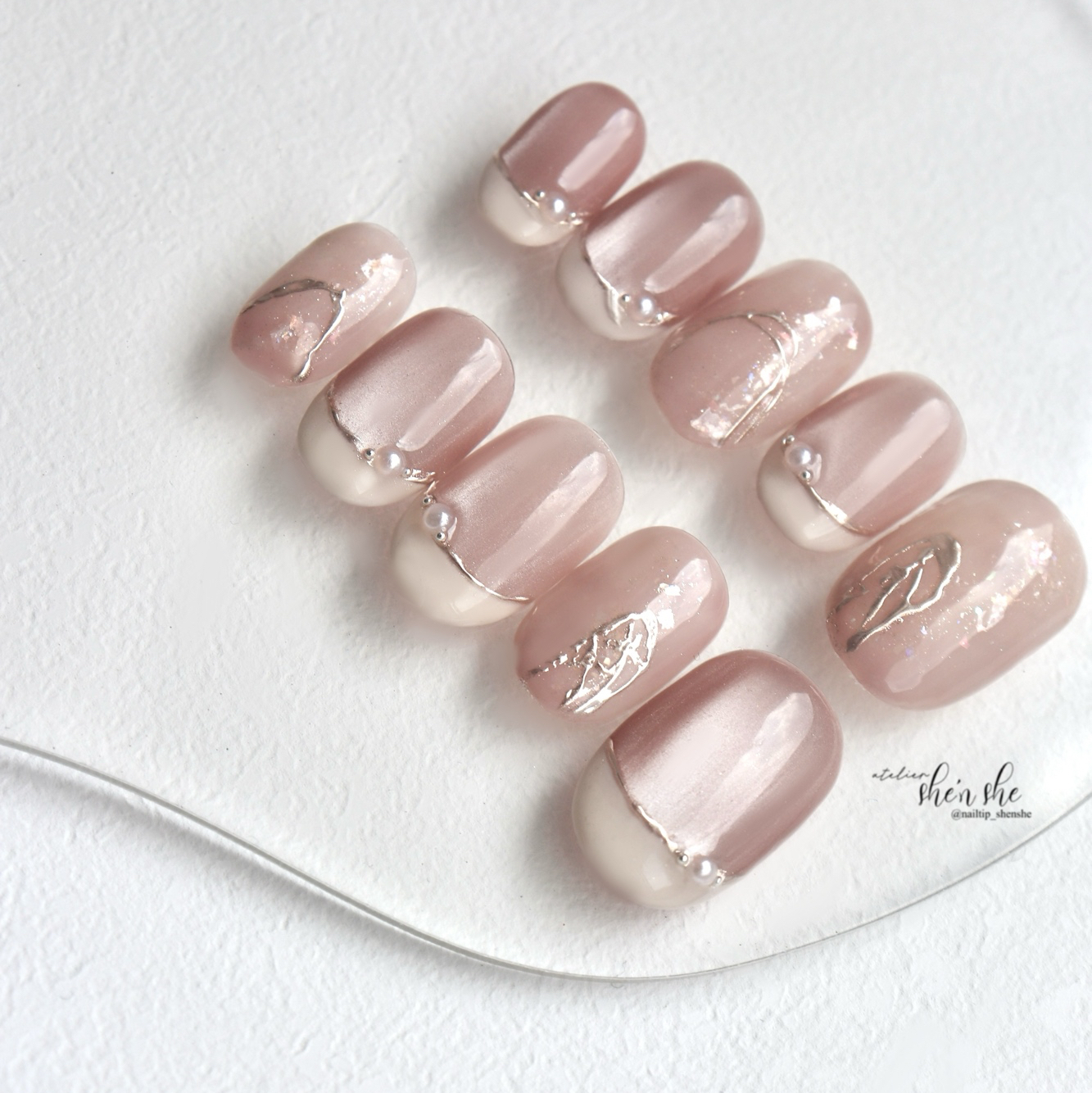 うるうるマグネット×フレンチ pink ver. nail tips ネイル
