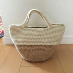 麻紐バッグ ツートン