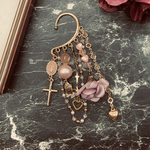 New「祈りの薔薇 - Rosary in Bloom -｜ピンクゴシックイヤーフック」※ゴスロリマーケット作品