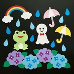 雨の日　壁面飾り