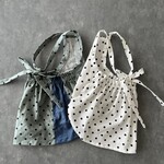 【犬服】シンプルな水玉柄×岡山デニム切替のスカート