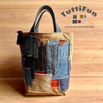 tuttifun＊デニムと青の帆布バッグ