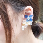 片耳ウォーターダイヤFLOWERアレンジイヤーカフ