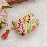 バネ口のポーチ/インド刺繍/フェイクレザーポーチ/ギフト💝