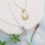 ＜2way＞レース柄ドロップ メガネホルダー・ネックレス＼金属アレルギー対応／