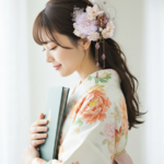 枝垂れ桜とホワイトパールの髪飾り　KP71 成人式　卒業式　結婚式　振袖　着物　和装　袴　白無垢