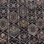 【50cmカット済】インド 刺繍生地  大人シック 高級生地 アンティーク風 ブラック×イエロー