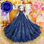 リカちゃんサイズ　Aライン　ドールドレス　ハイネック　ノースリーブ　22㎝ドール　ハンドメイド　ドール服　人形服　♡ミレイユ♡