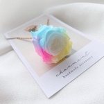 レインボーローズ♥バラネックレス♥薔薇ネックレス