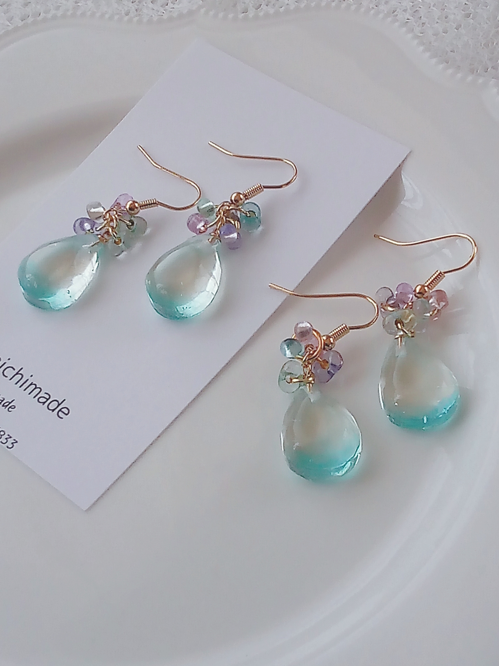 SALE♪ ヨーヨーピアス 薄紫色風船玉 サージカルステンレス 浴衣
