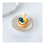 【冬限定】クリスマスパンケーキ［クリスマスプレゼント|食品サンプル|ミニチュアケーキ|フェイクフード|クレイケーキ|おままごと|ホットケーキ|くま|星|ブルーベリー|ケーキ屋さんごっこ|樹脂粘土］