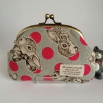 ジョリーポム(うさぎ)　＊がま口ポーチ(グレー)＊