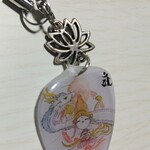 仏像　普賢菩薩と蓮の花　ストラップ