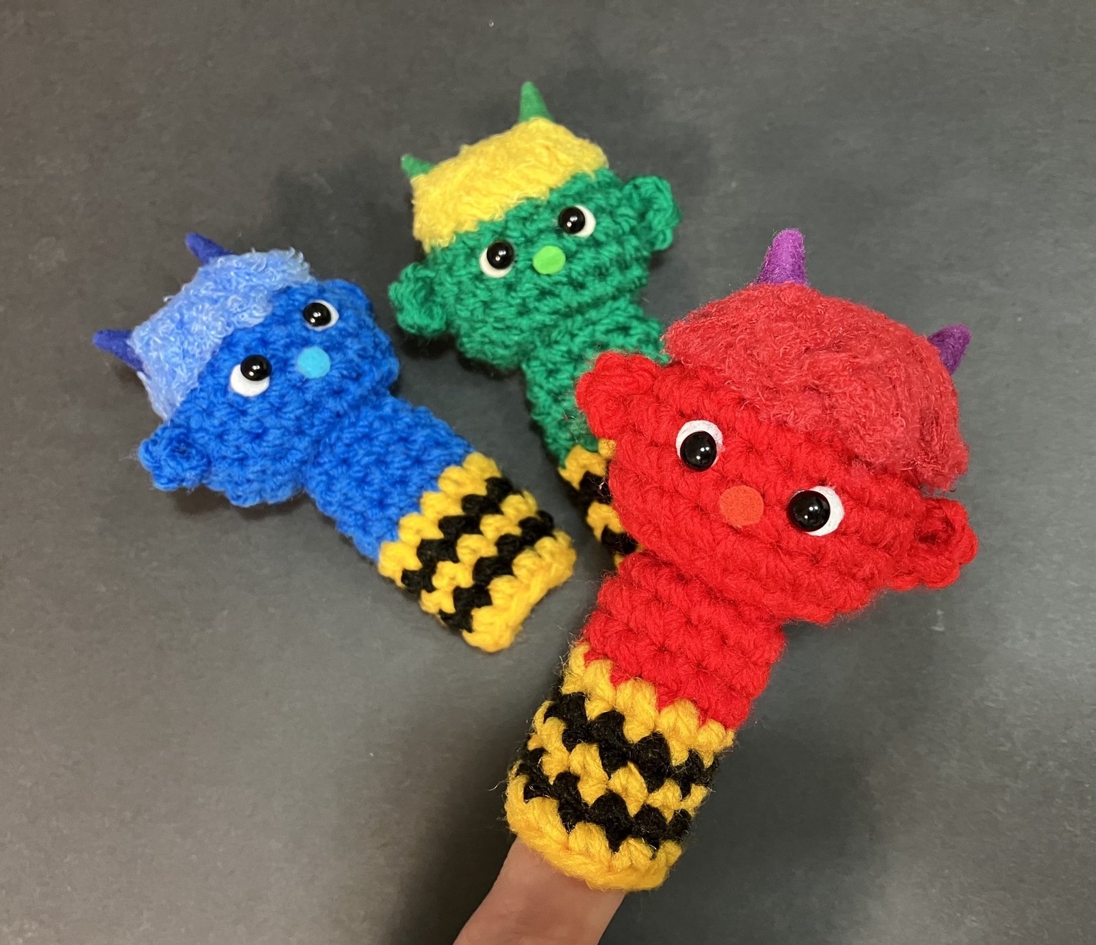 あみぐるみ 節分 小鬼 3体セット 【現品限り】 ハンドメイド 2025年