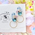  Blue Crystal bijou hoop