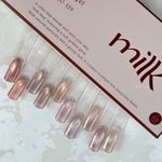 ネイルチップ＊enoiミルクマグネット ミルマグ milk magnet 淡色 パープル ピンク ベージュ オレンジ フレンチ うるうる 春夏秋冬