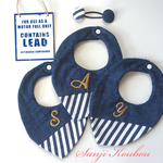 ママとお揃い  イニシャル刺繍    デニムスタイ☆ヘアゴム