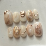 ネイルチップ|オフホワイトベージュ　ニュアンス　淡色　