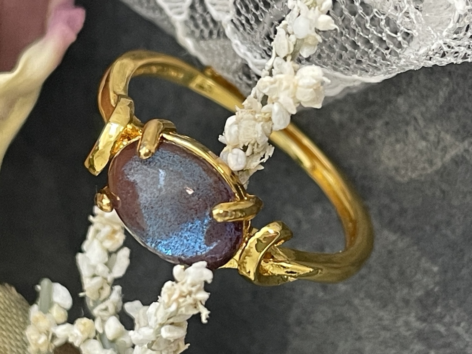 saphiret】アンティークサフィレット オーバルリング シルバー