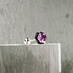 「ヘキサ」 14G / 16G ストレートバーベル ピアス （purple fluorite）