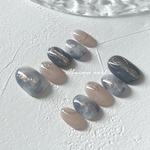 66 ネイルチップ　ニュアンスネイル 夜空 青ネイル ブルーネイル  寒色ネイル ブライダルネイル ウェディングネイル 綺麗めネイル うるうるネイル ぷっくりネイル