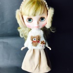 ★ベージュ チロリアン耳当てセット★くま太郎ブライス洋服