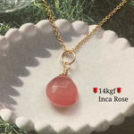 💞14kgf💞華のあるヒーリングストーン💞宝石質インカローズマロンカットのネックレス　Inca Rose
