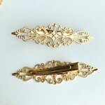 4個　透かしパーツ付ヘアクリップ　