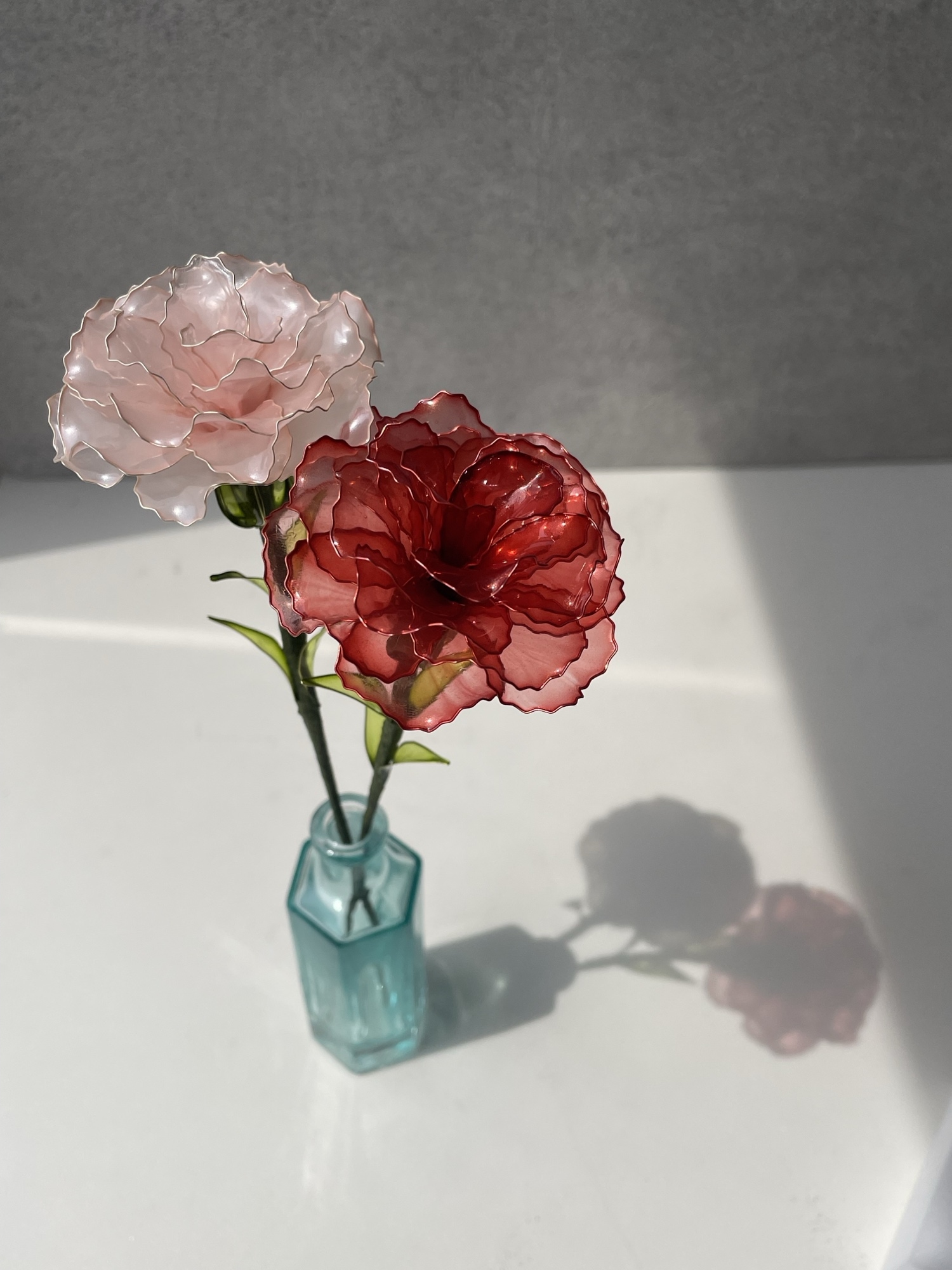 制作販売】一輪のカーネーション(レッドorピンク) アメリカンフラワー