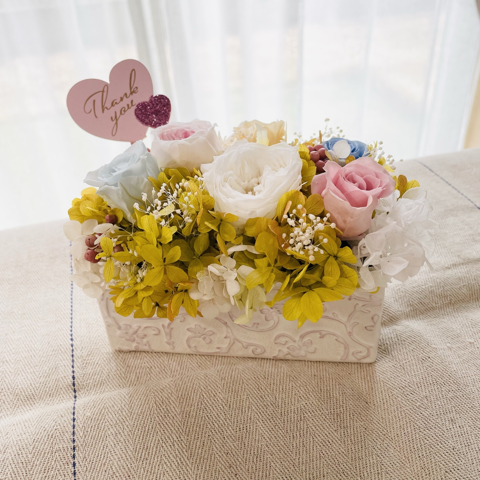 紫陽花のポンポンミニリース ♡ あじさいリース ミニリース