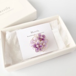 紫陽花のミニブローチ　パープル　プレゼントにも