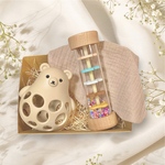 【SALE】ベビー向けギフト3点セット⭐︎出産祝いなどに⭐︎ラッピング済でそのまま渡せる⭐︎北欧風⭐︎ナチュラル⭐︎高見え⭐︎ラトル⭐︎オーボール⭐︎スタイ⭐︎男の子⭐︎女の子⭐︎ユニセックス