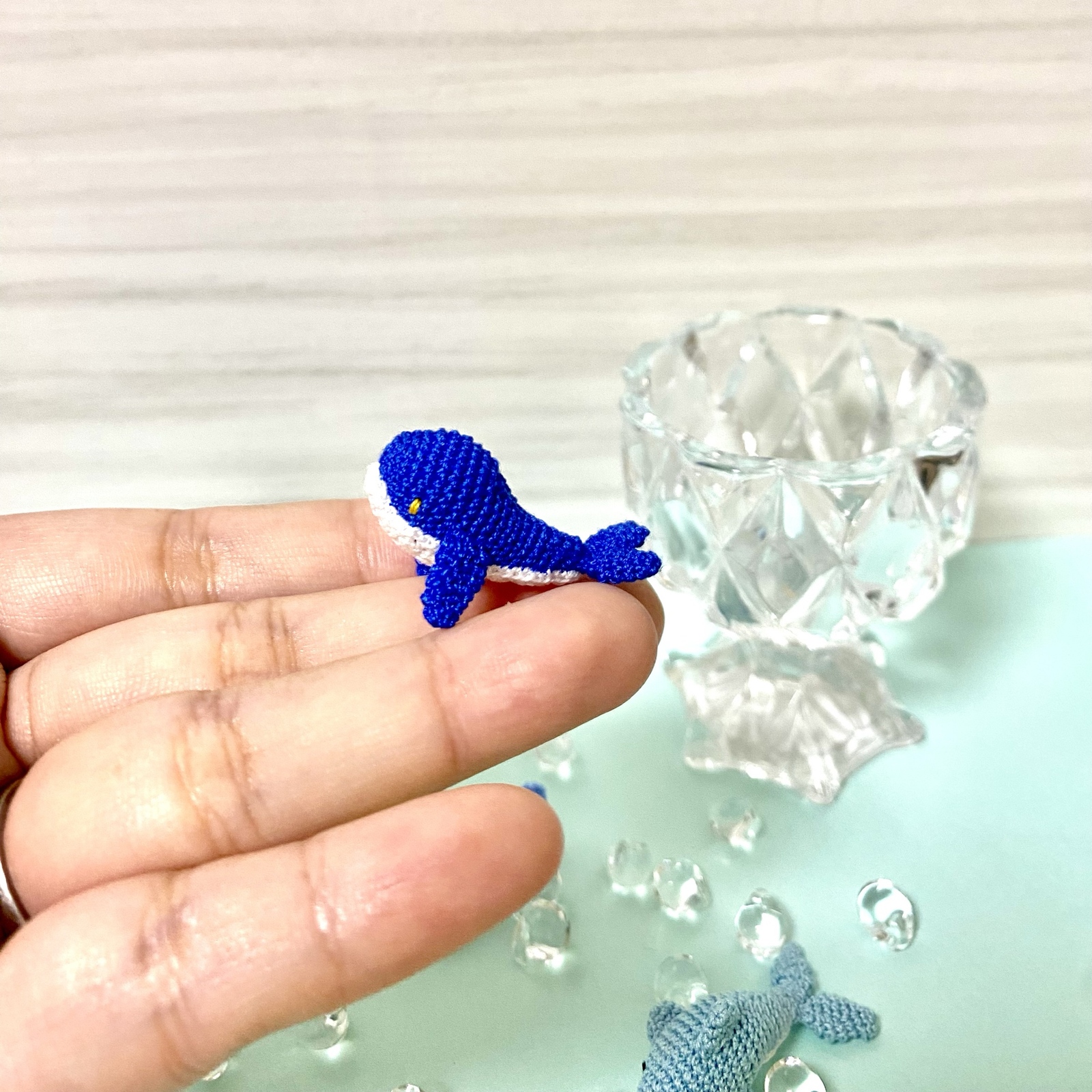 ハンドメイド　夏　編みぐるみ　インテリア　置物　海の生き物　イルカ イルカちゃんのあみぐるみ🐬 海の生き物シリーズが増えました