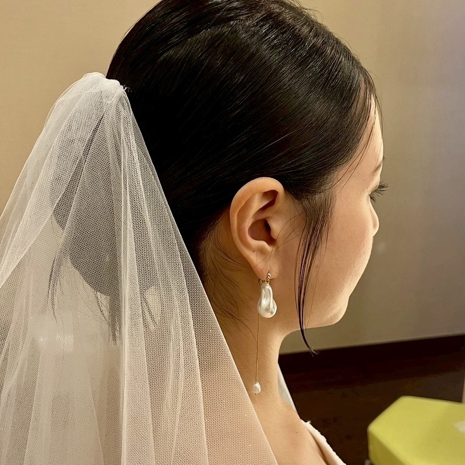 人気No.1 結婚式 2way大ぶり バロックパール パールピアス