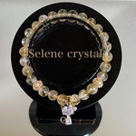 シトリン　ねこチャーム　ブレスレット　猫　天然石ブレスレット　Selene crystal