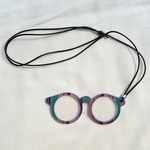 ★ペンダント　ルーペ　メガネ型ストライプ★　母の日　父の日　敬老の日　プレゼント　ギフト　老眼鏡　拡大鏡
