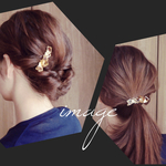 ランダムスクエアのべっ甲ヘアクリップ